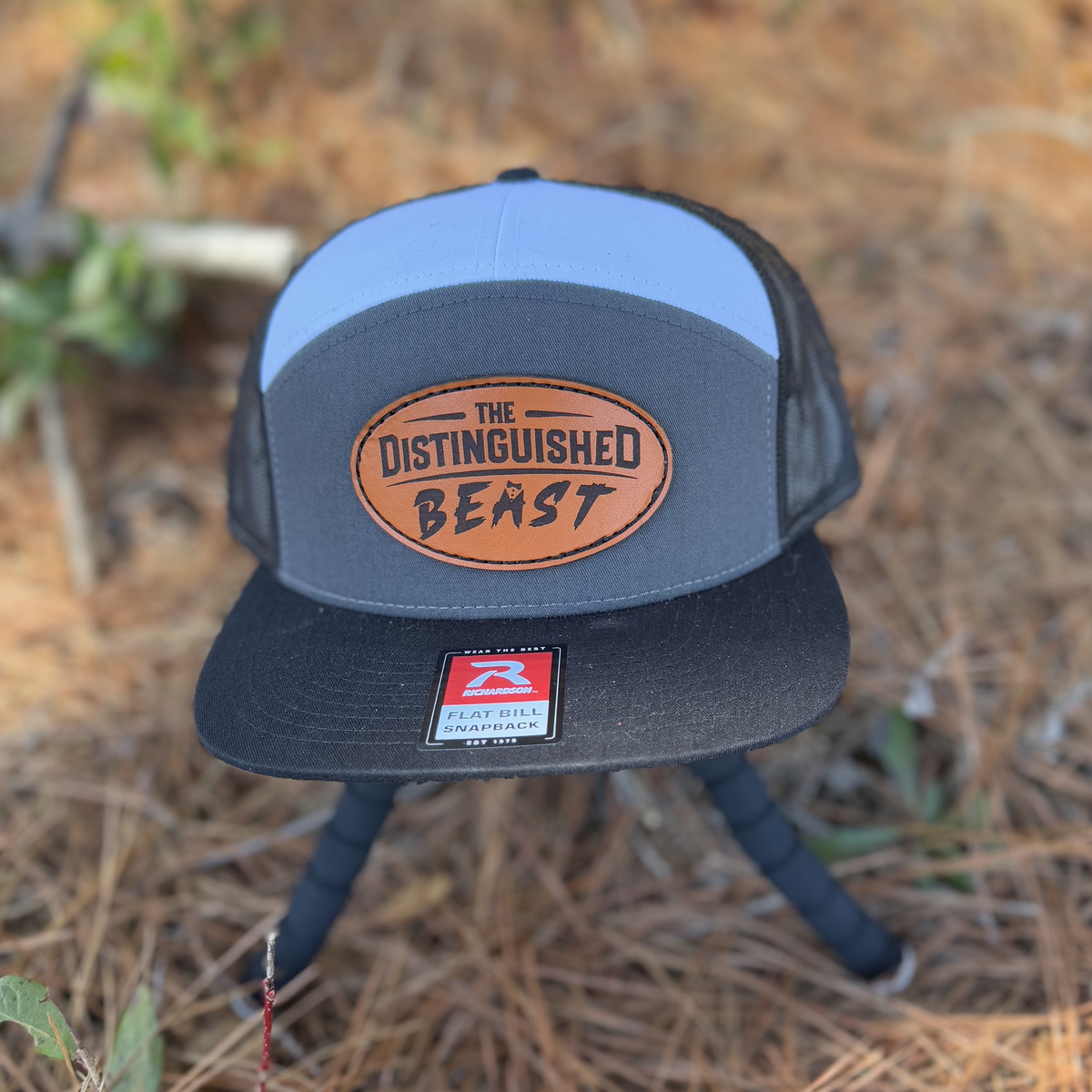 Distinguished Beast Leather Patch 7 Panel Richardson Flatbill Hat