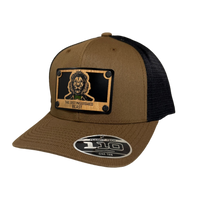 Lion Green Tie Wood Patch Hat