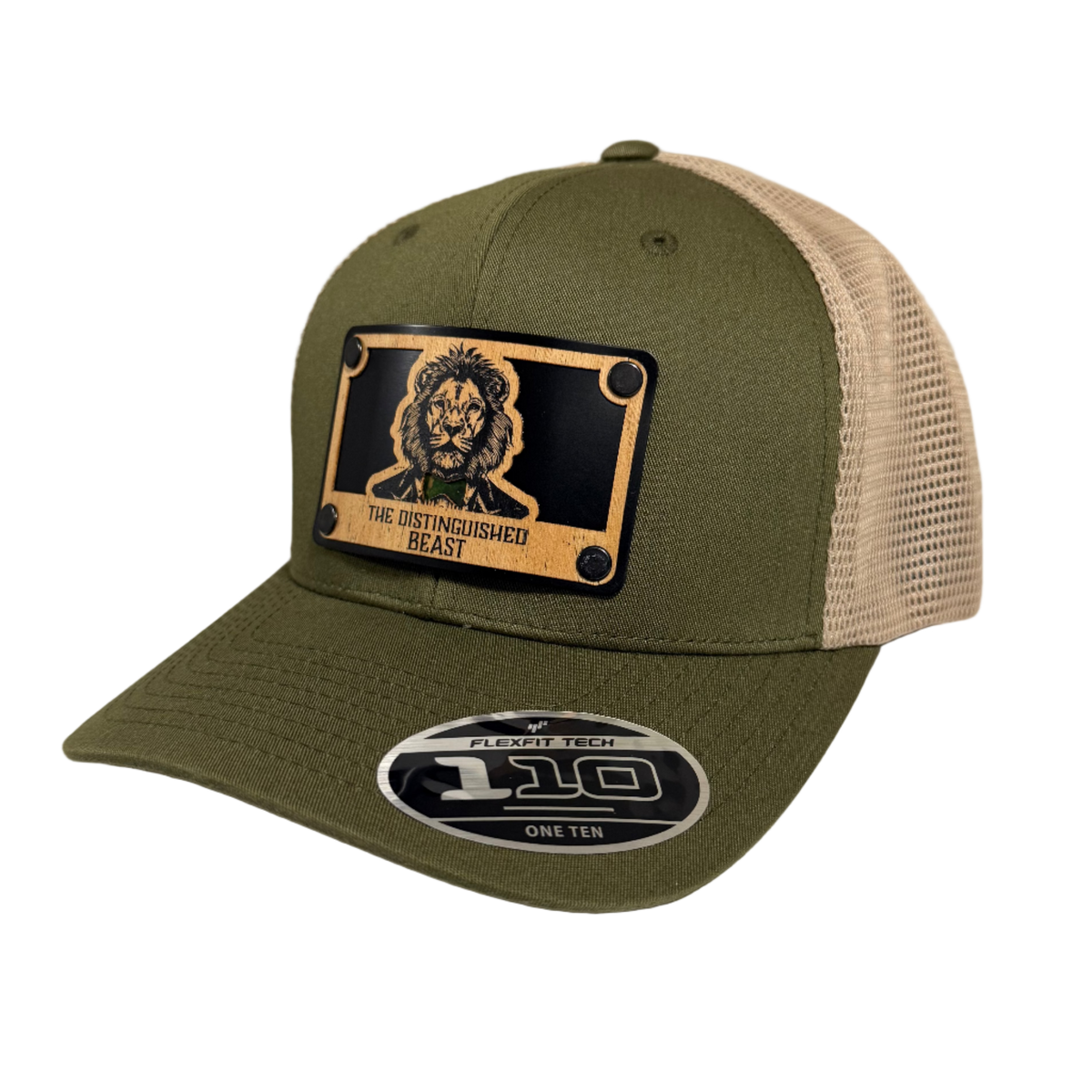 Lion Green Tie Wood Patch Hat