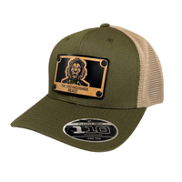 Lion Green Tie Wood Patch Hat