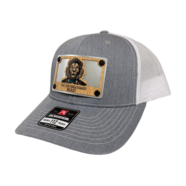 Lion Teal Tie Wood Patch Hat