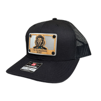 Lion Teal Tie Wood Patch Hat