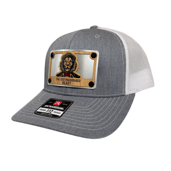Lion Red Tie Wood Patch Hat