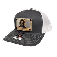 Lion Teal Tie Wood Patch Hat