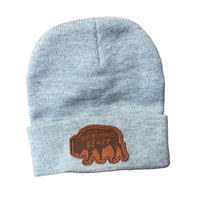 Cuffed beanies with bison patch