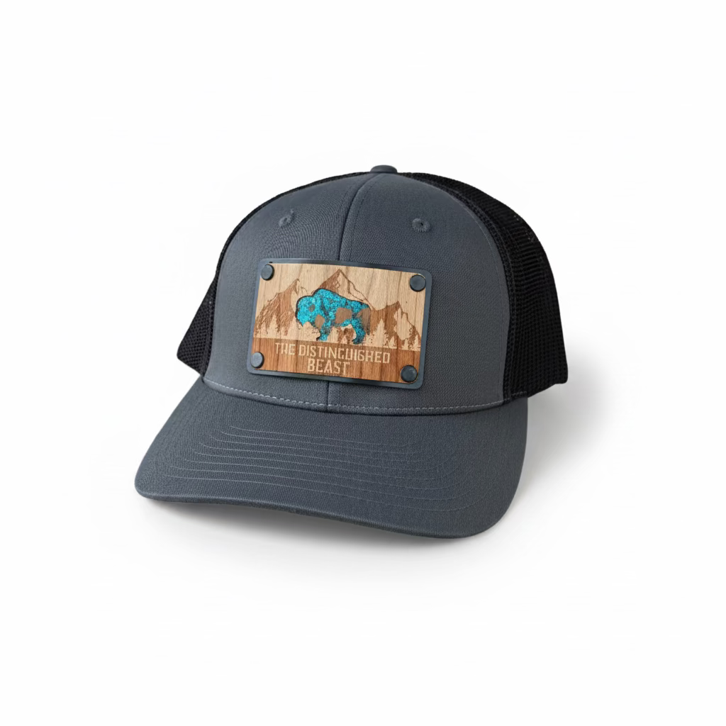 Wood Patch-Teal Copper-Bison Hat