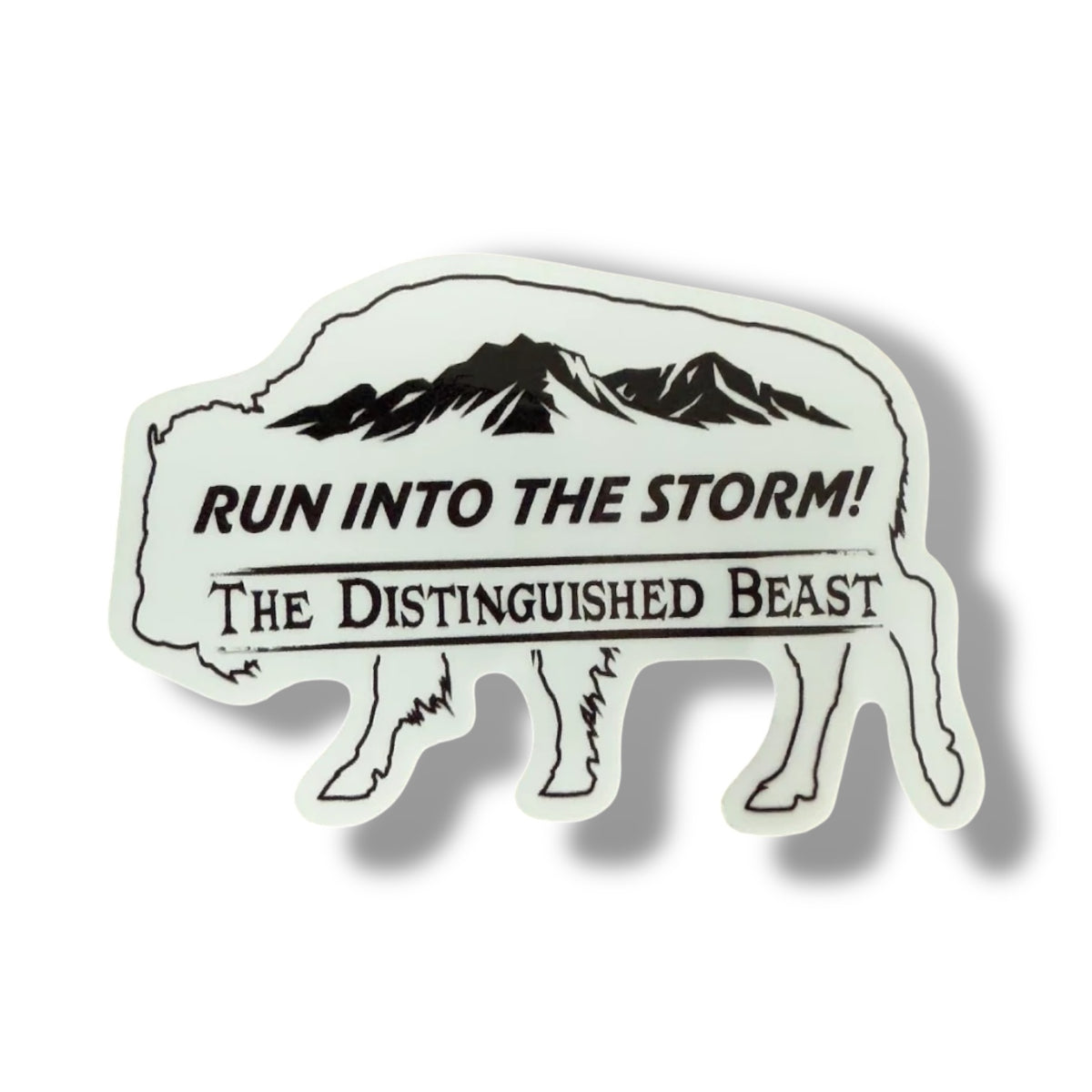 Run Into The Storm Mountains Diecut Vinyl Sticker