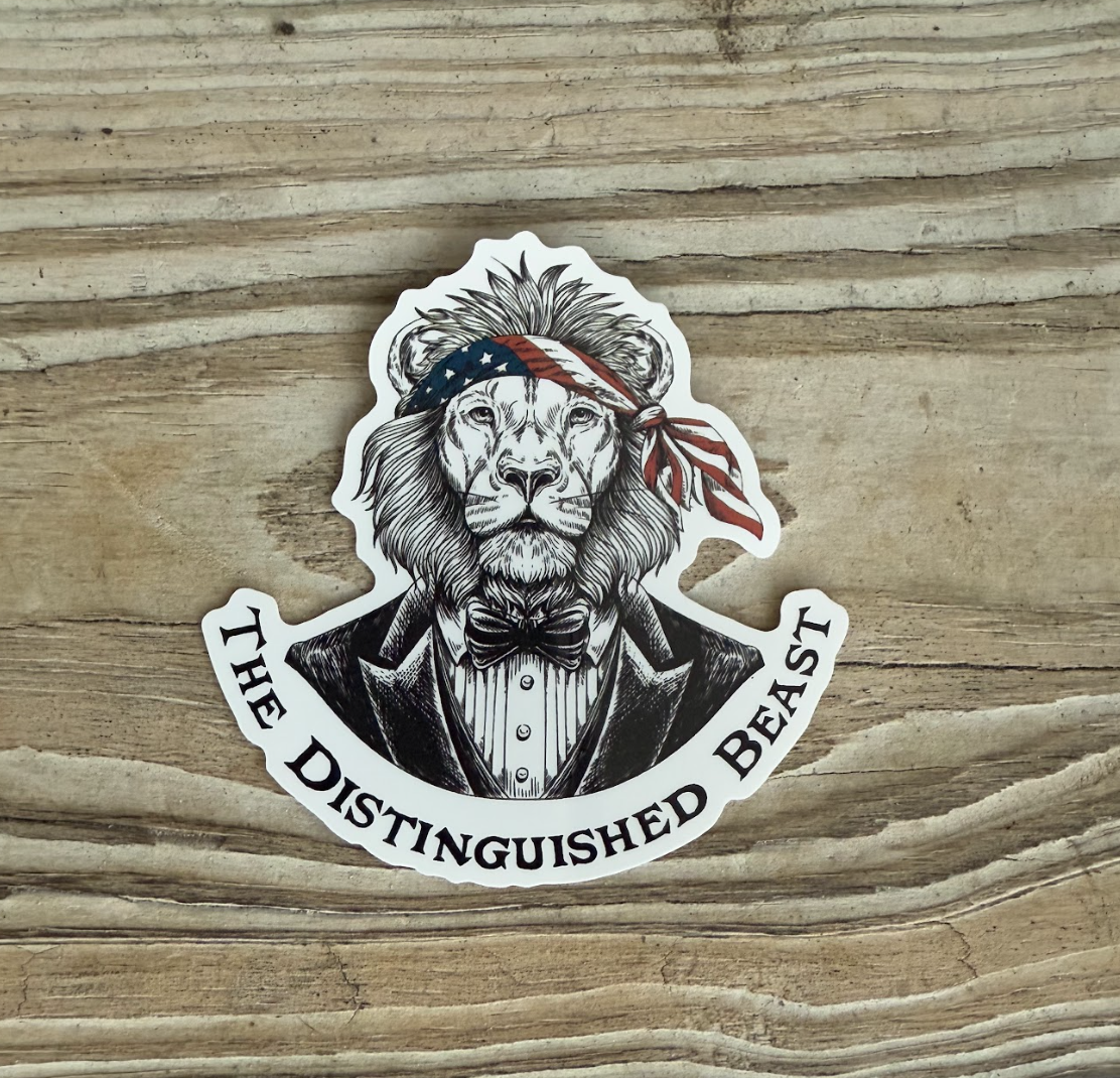 We The People Lion Diecut Vinyl Sticker